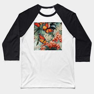 Monarch Butterflies Watercolor 19 Baseball T-Shirt